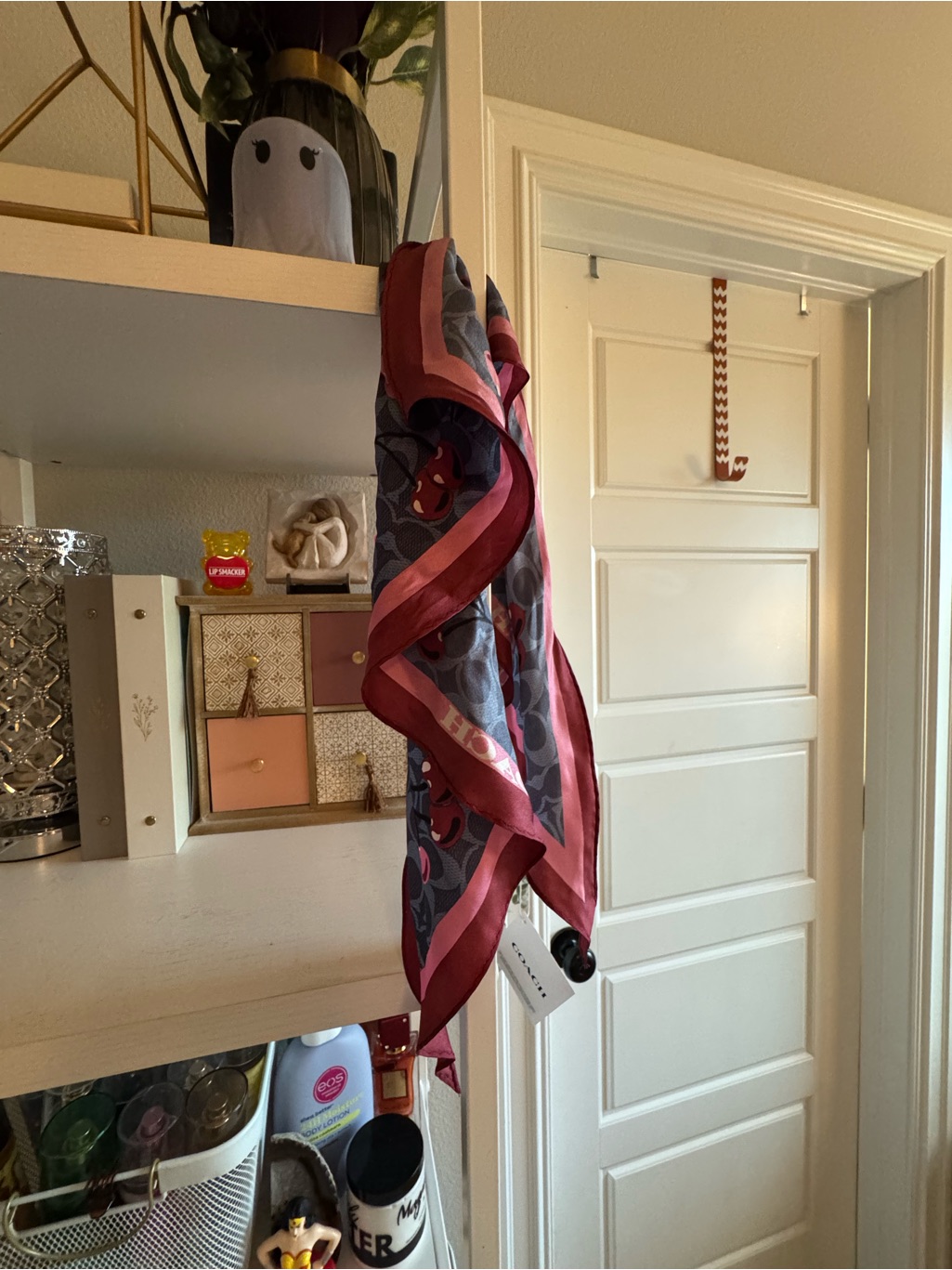 Coach Cherry Silk Bag Scarf